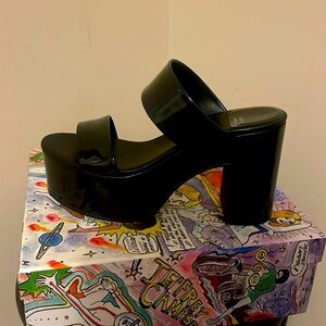 New Jeffrey Campbell DENATE platform heel size 10 black